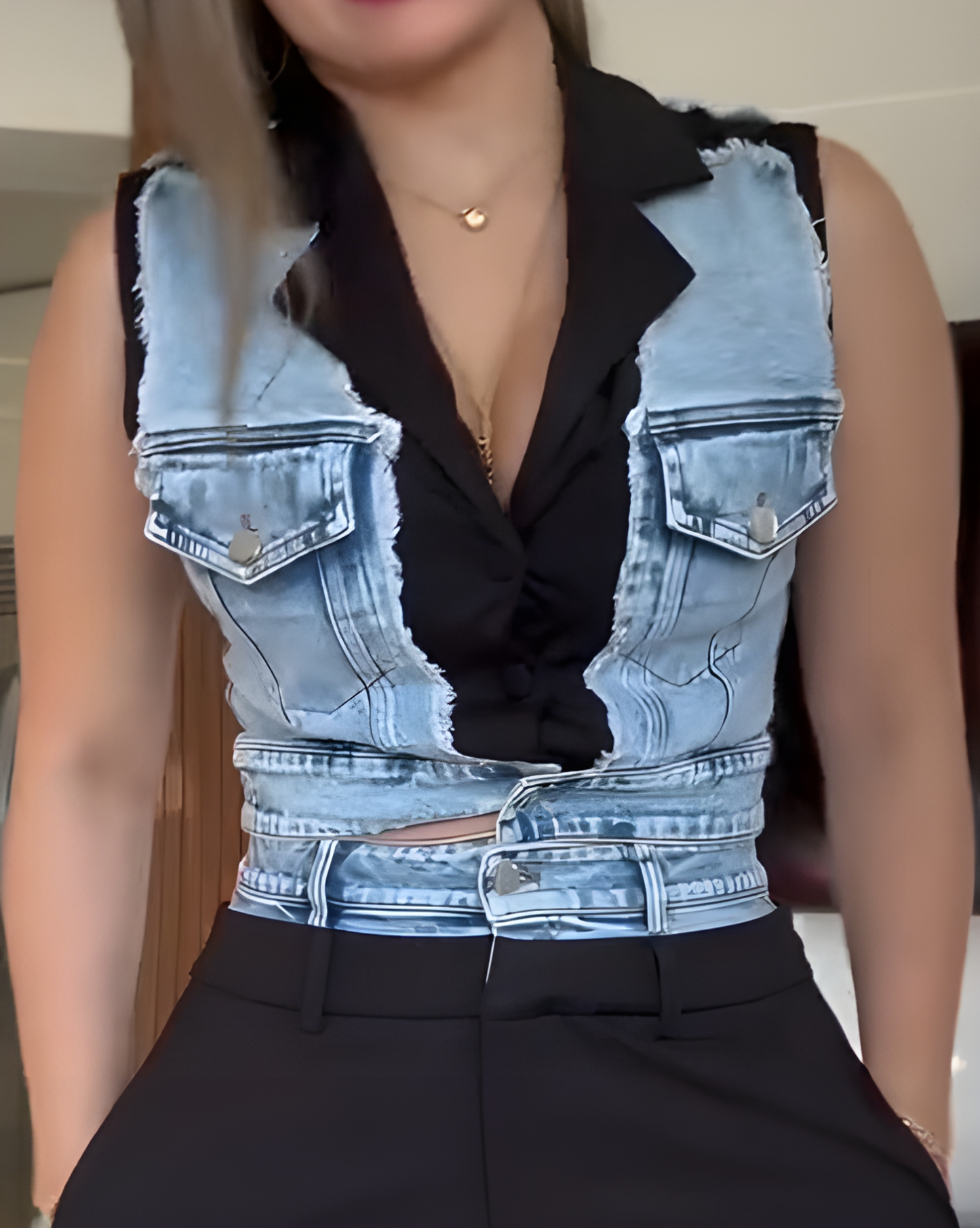 Women's Sleeveless Slim Fit Wide Leg 2-Piece Set