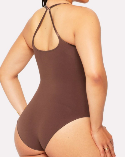 Adjustable Strap Seamless Thong Bodysuit