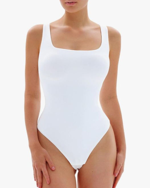Comfortable Seamless Square Neck Sleeveless Thong Bodysuit