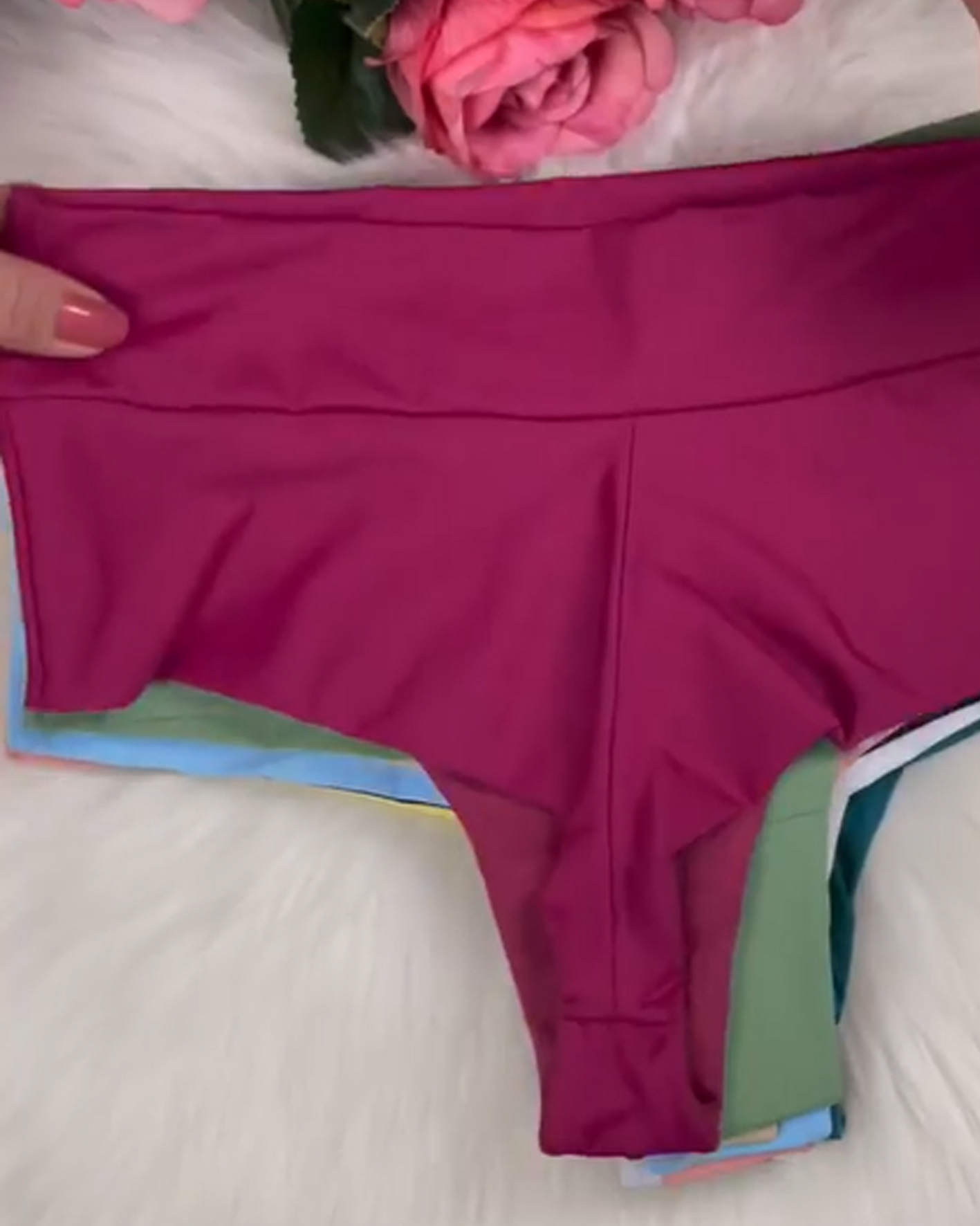 Solid Color Mid-Rise Panties
