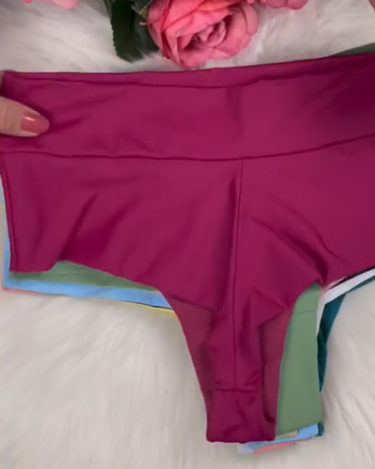 Solid Color Mid-Rise Panties