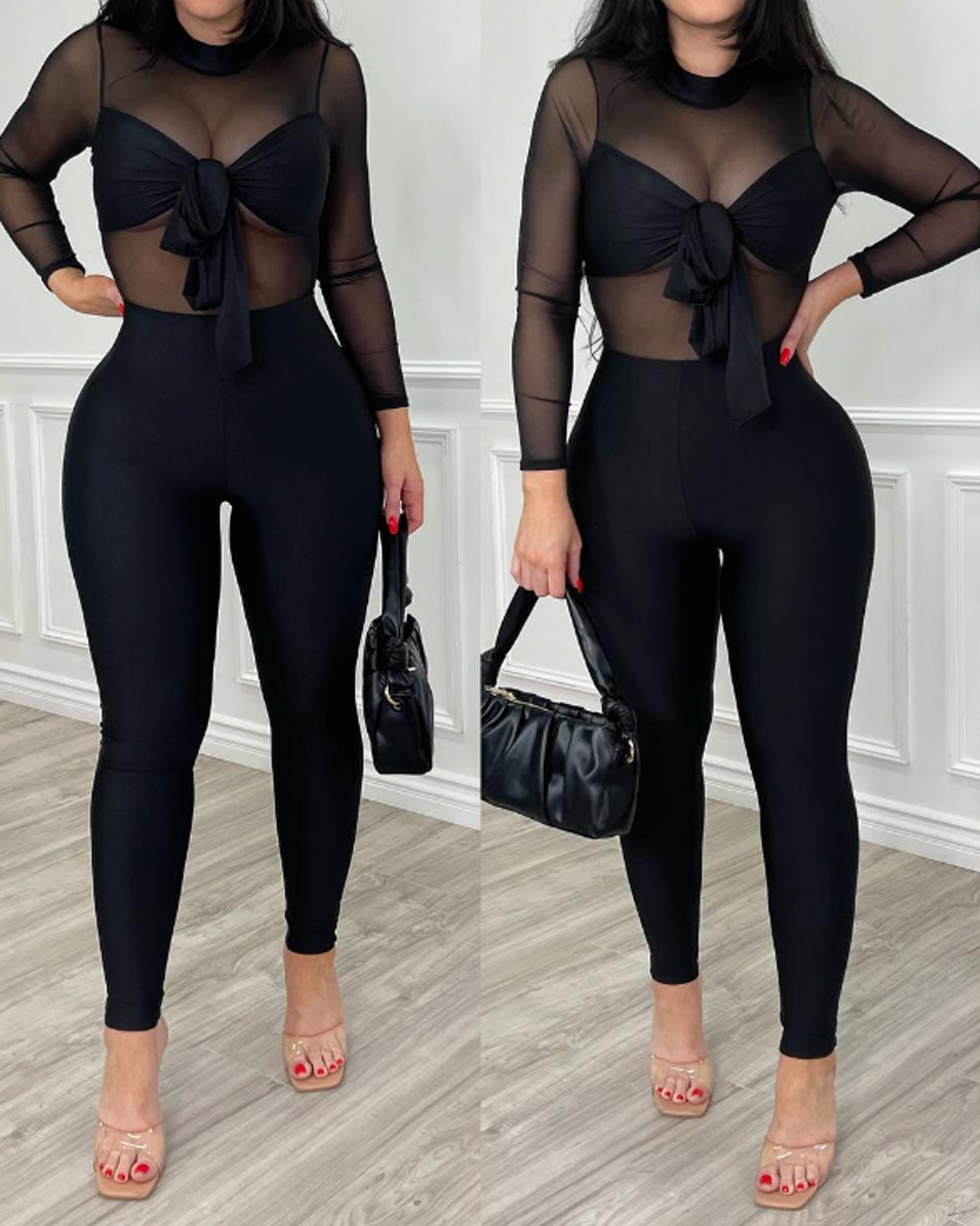 Black Halter Cutout Jumpsuit