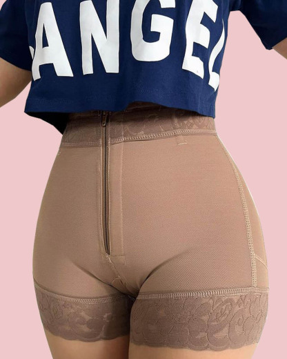 Lace Butt Lift Shaper Zipper Short