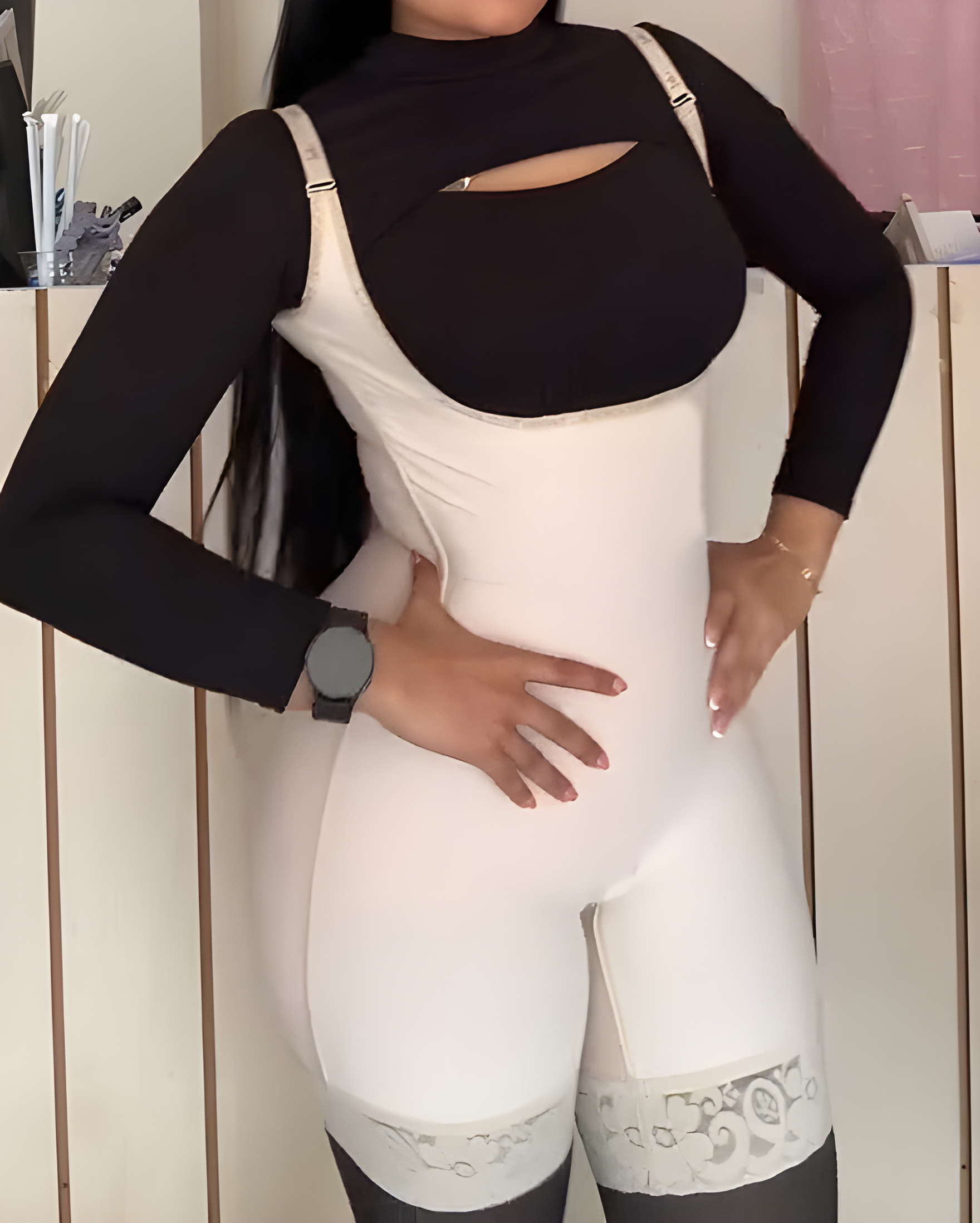 Open Chest Back Zipper Sleeveless Body Shaper