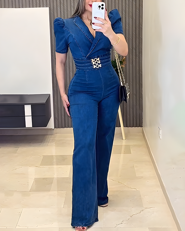 Fashionable Slim Fit Denim Jumpsuit