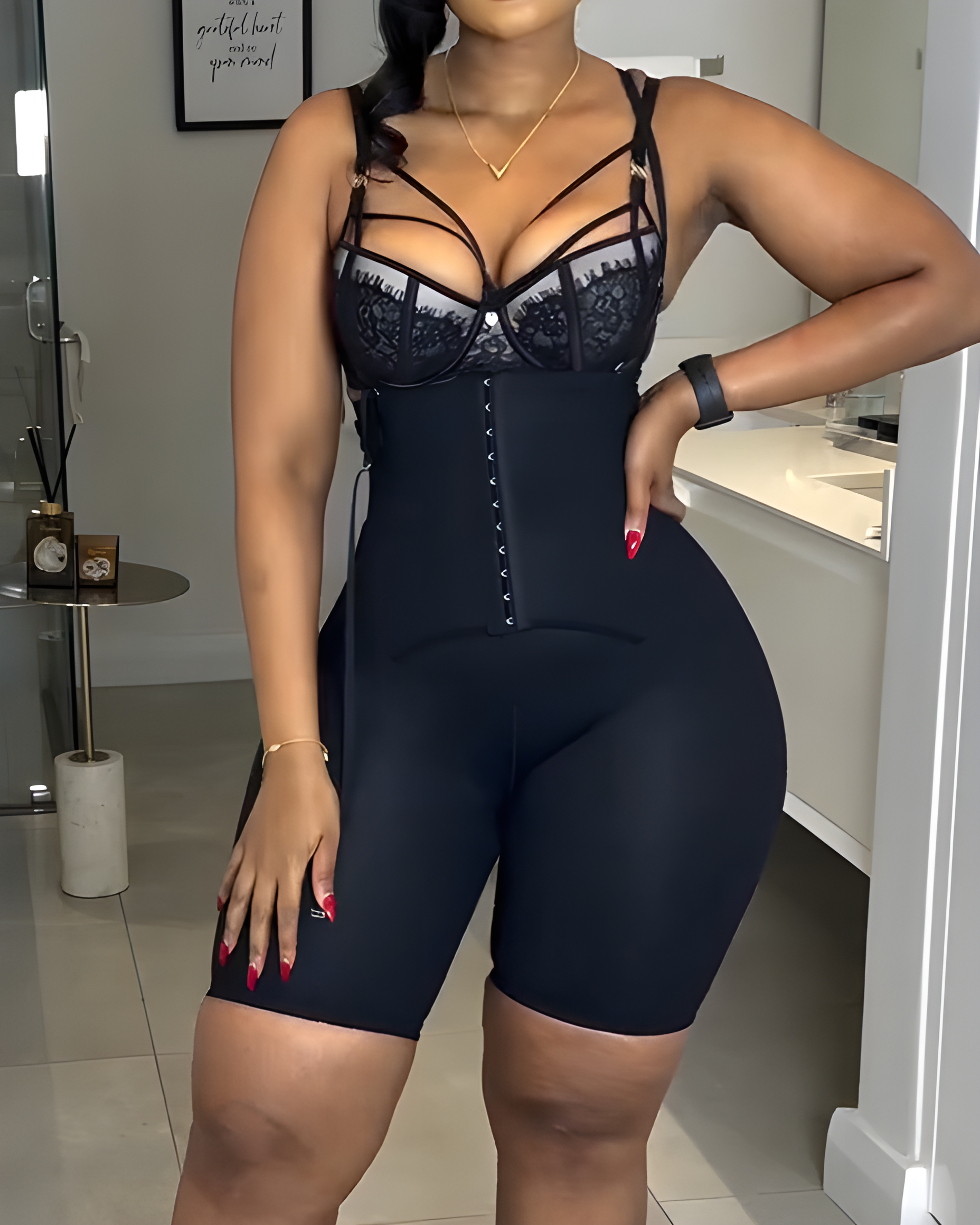 Comfort Double Layer Tummy Control Body Shaper with Straps