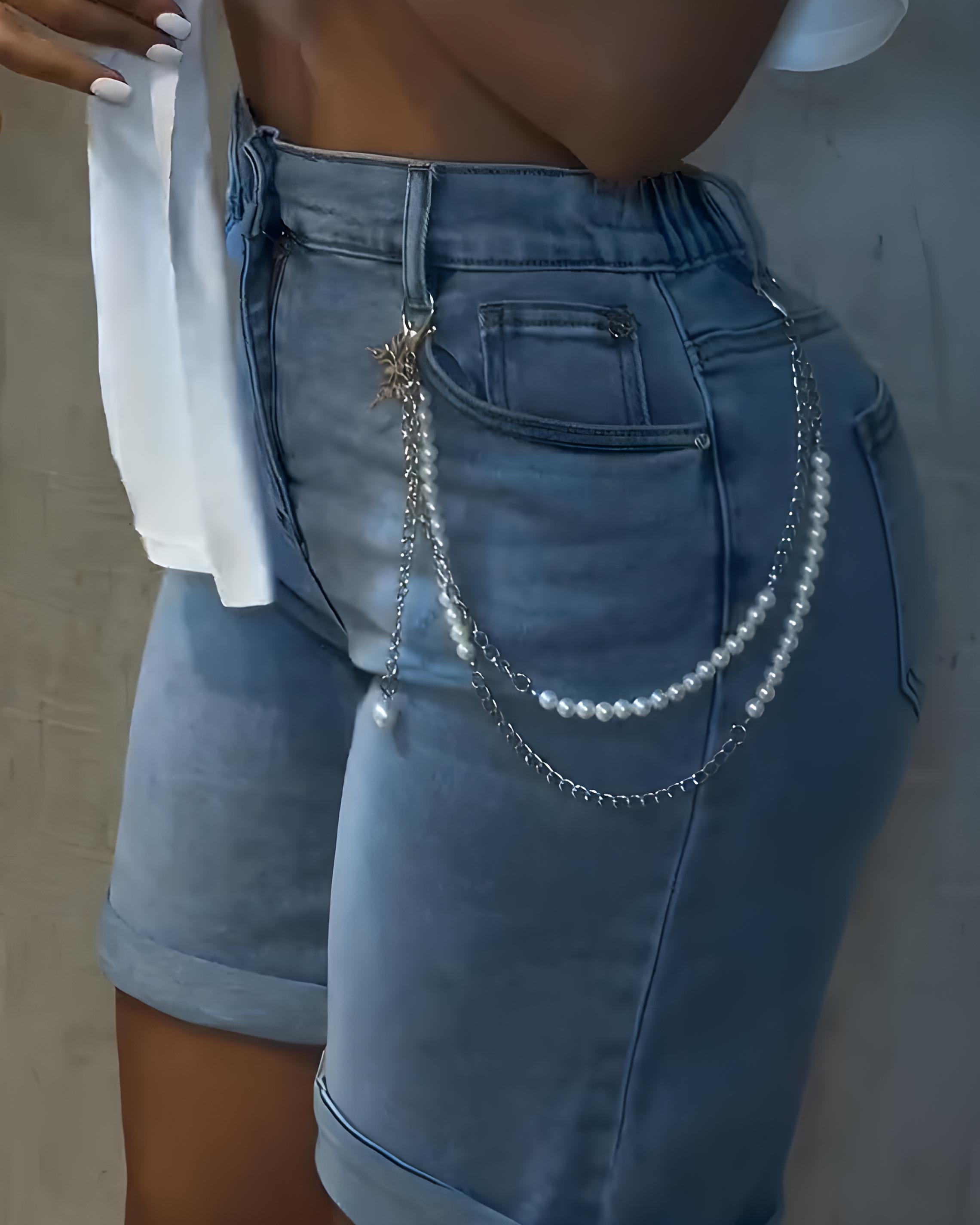High Waisted Slim Fit Loose Denim Shorts