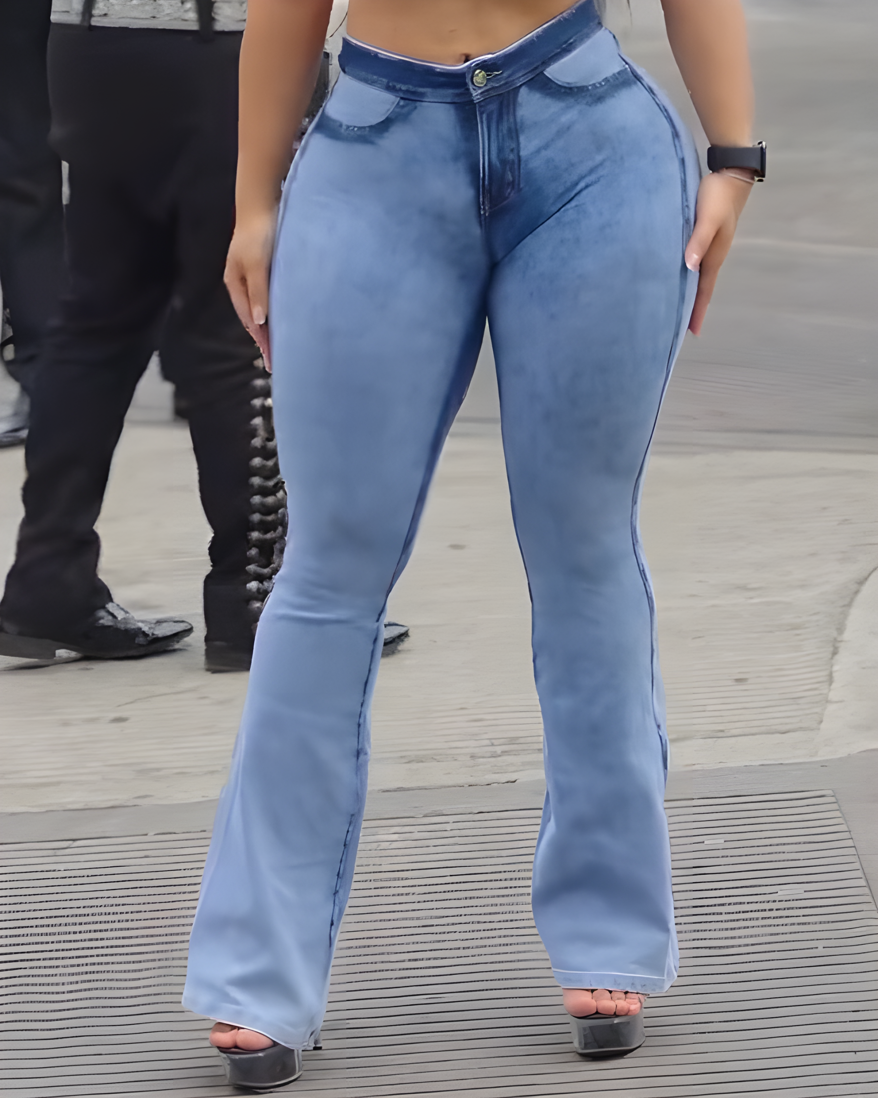 High-Rise Hip-Lift Skinny-Fit Flared Jeans