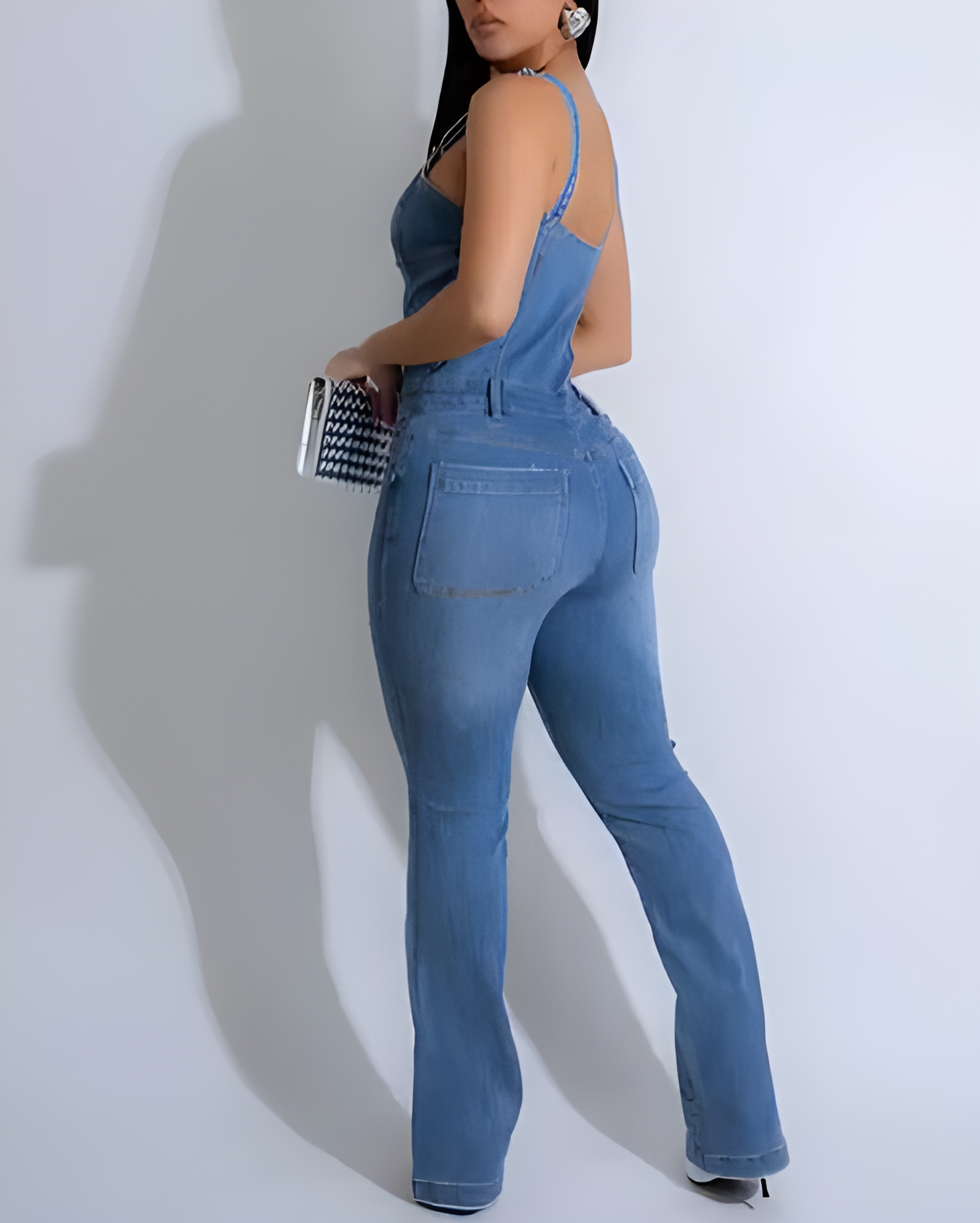 Women's Slim-Fit Fashion Denim Jumpsuit