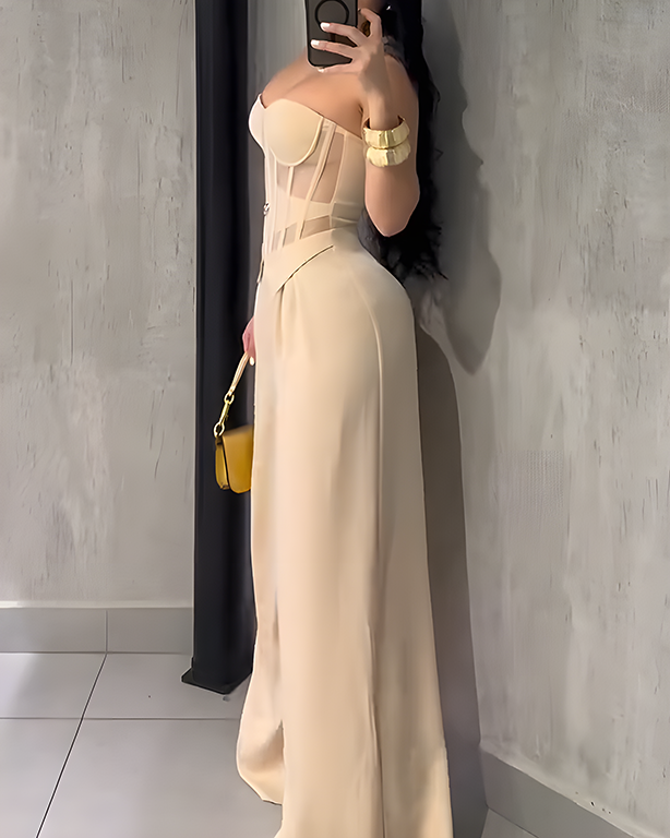 Bandeau Slimming Fit Casual Wide-Leg Jumpsuit