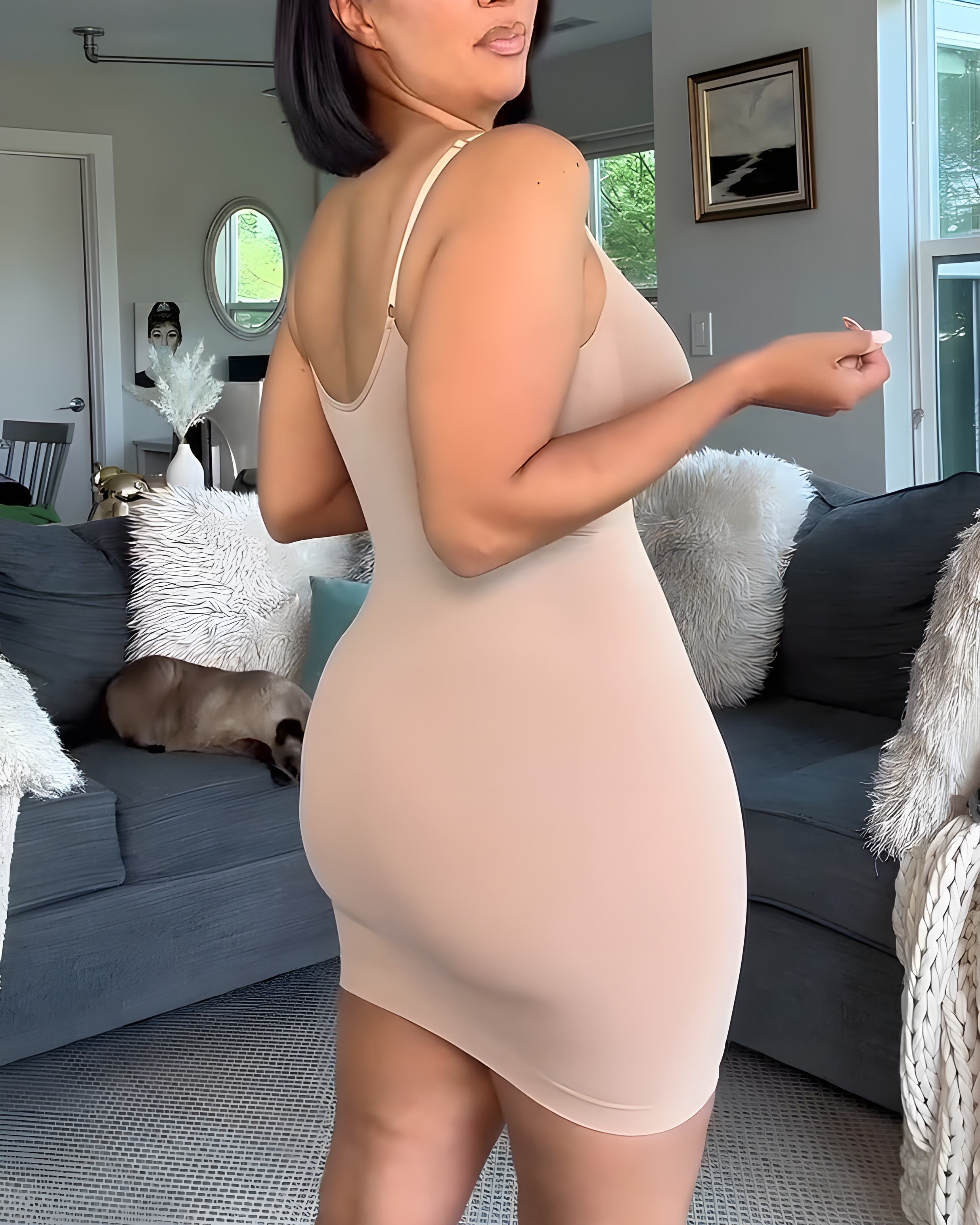 Seamless V-Neck Tummy Control Slip Dress