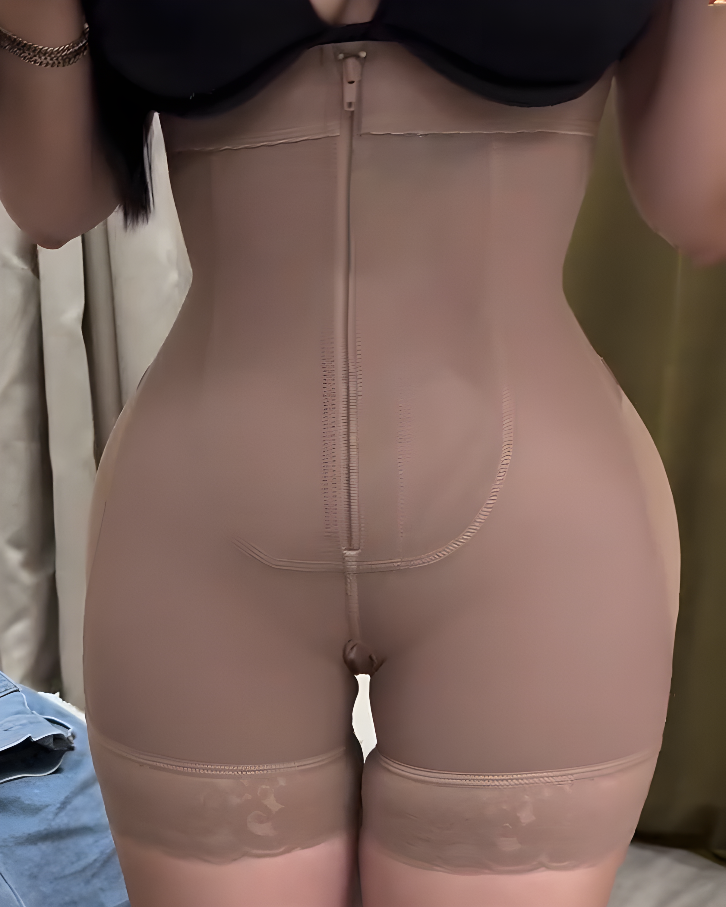 Front Zipper Butt Lift Shaper with Straps