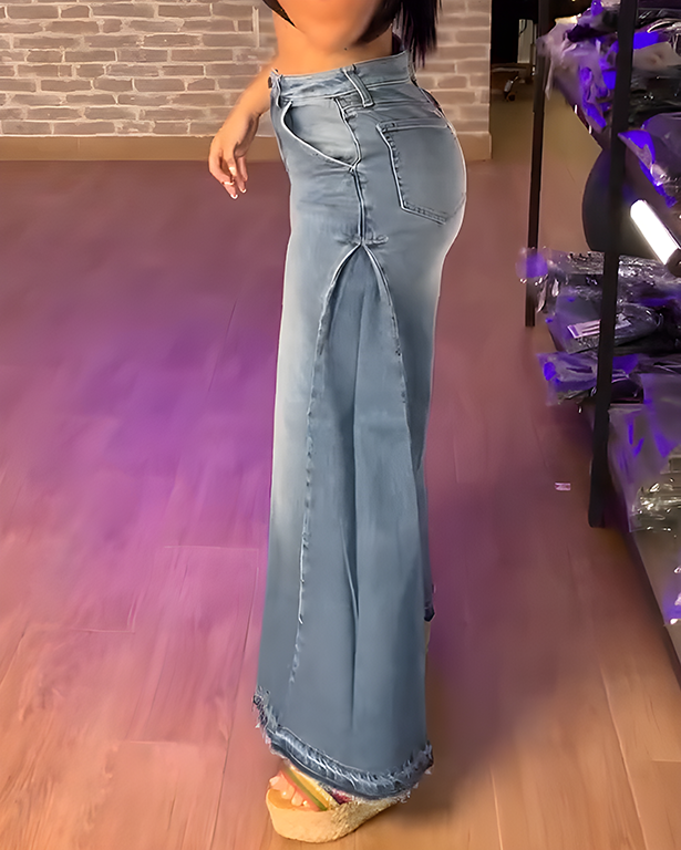 Women's Slim-Fit Loose Wide-Leg Jeans