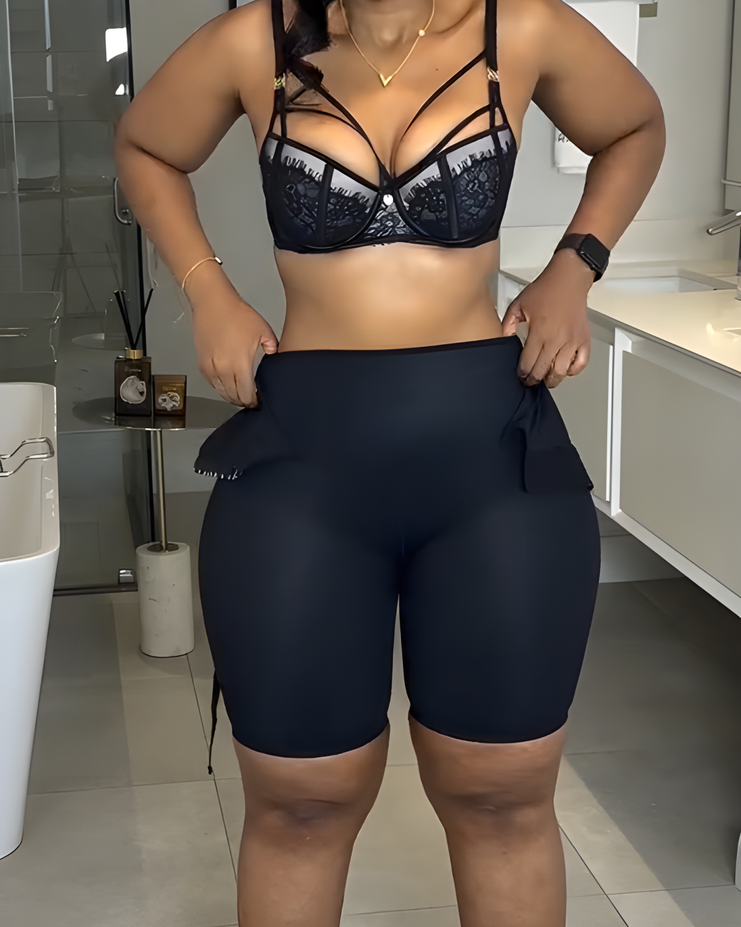 Comfort Double Layer Tummy Control Body Shaper with Straps