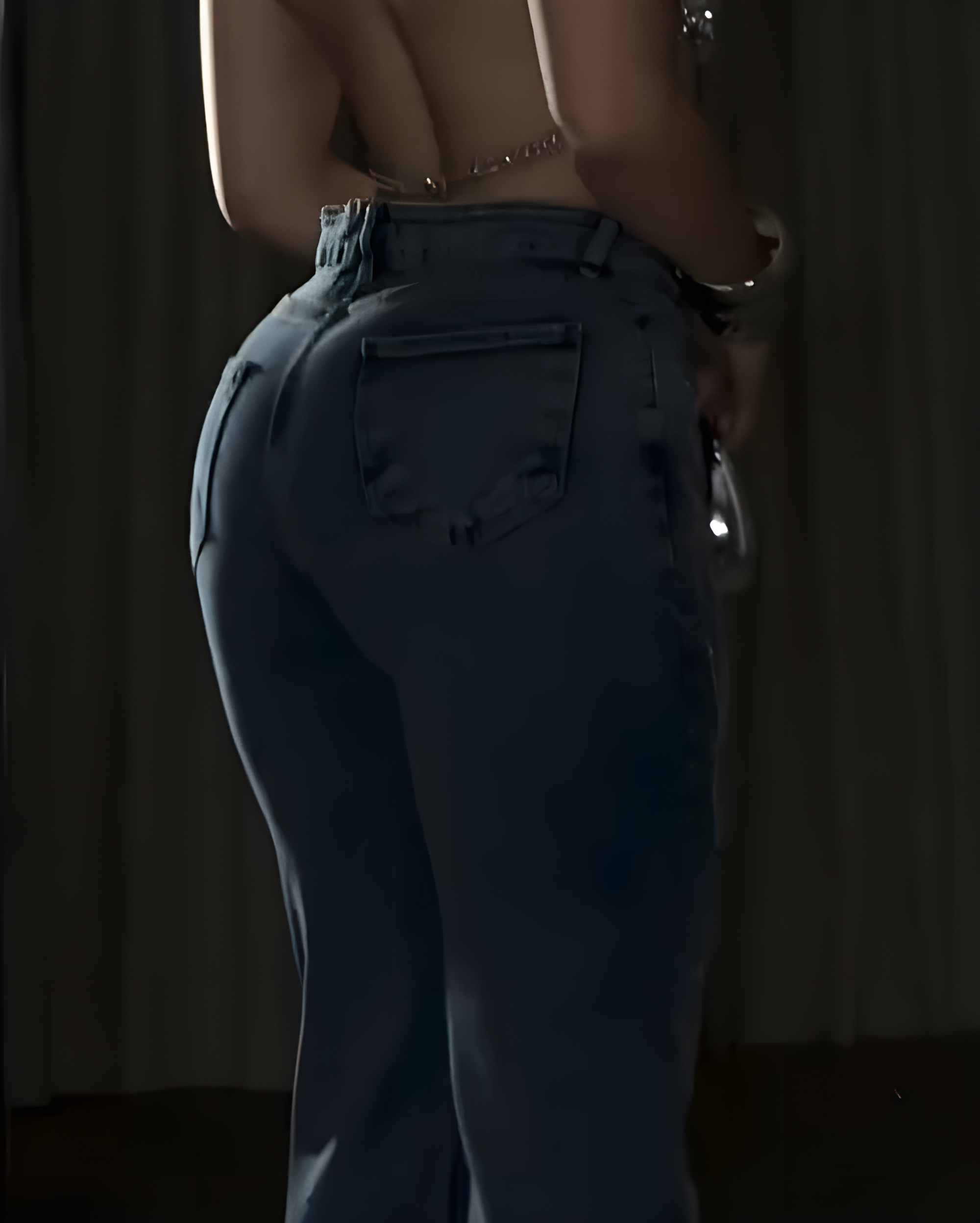 Fashionable Rhinestone Straight Leg Jeans