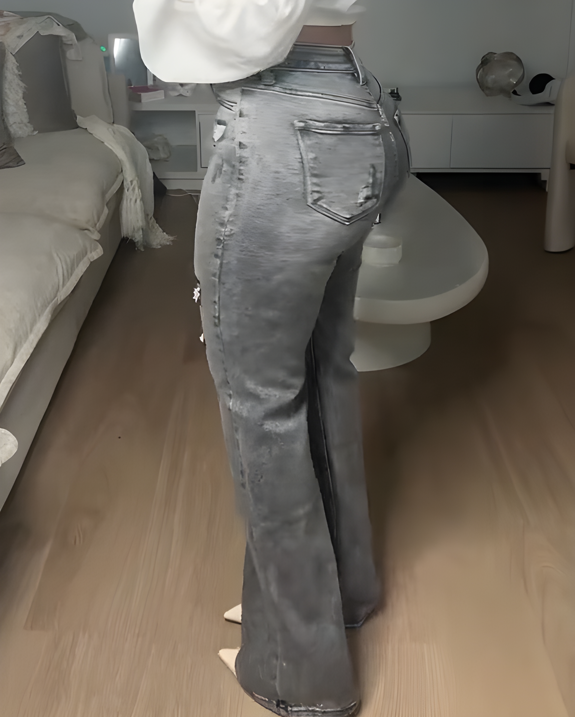High-Rise Ripped Slim-Fit Jeans