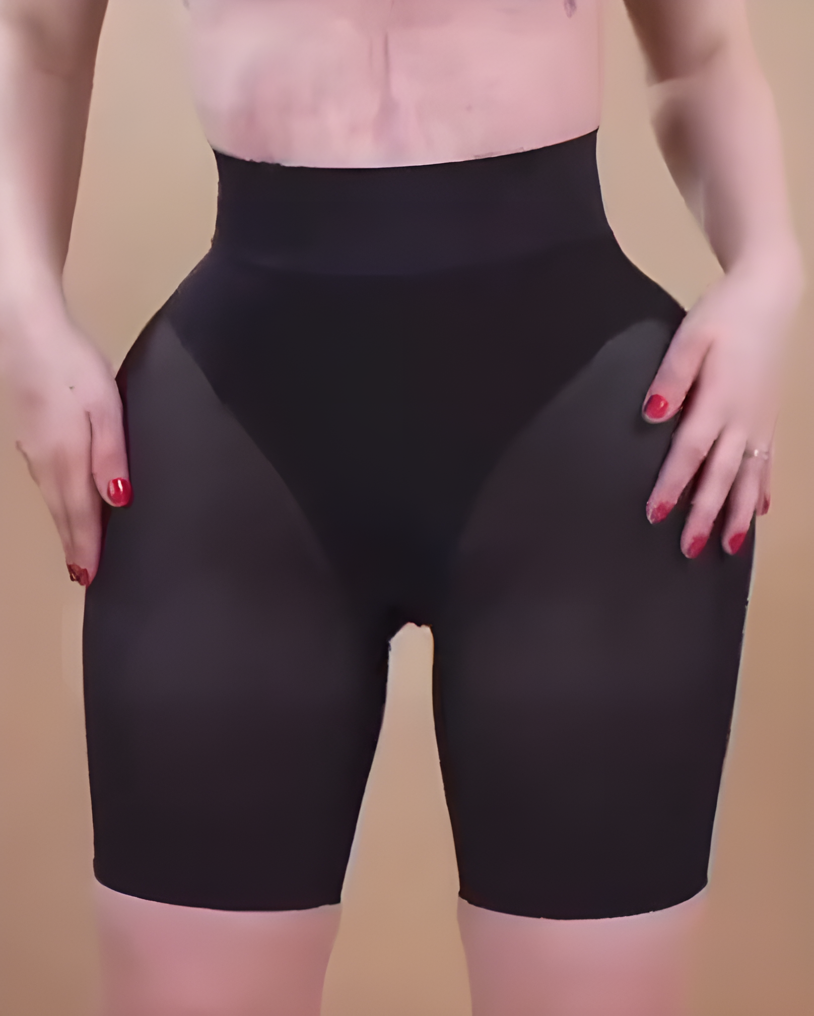 Sheer Mesh Tummy Controlling High Waisted Shorts