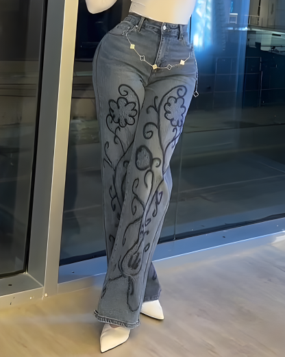 Women's Slim-Fit Embroidered Jeans