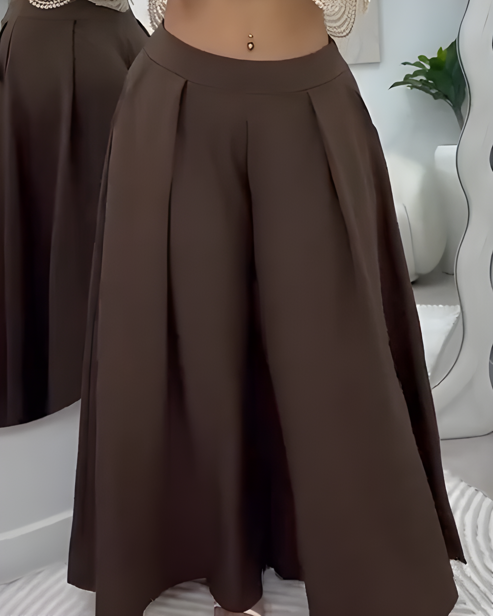 Women's Slim-Fit Wide-Leg Casual Pants