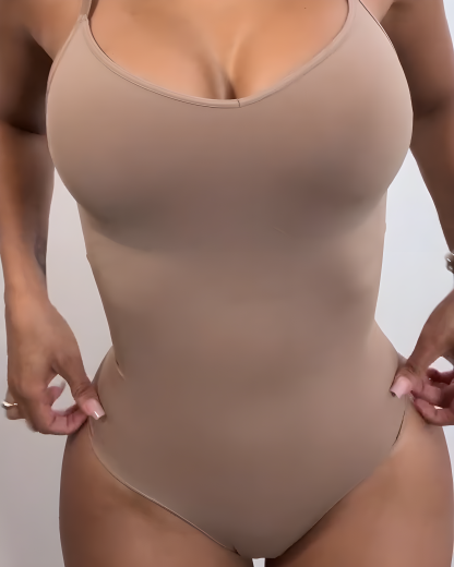 Adjustable Strap Seamless Thong Bodysuit