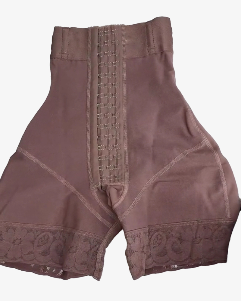 High Waist Hook & Eye Compression Butt Lifting Shorts