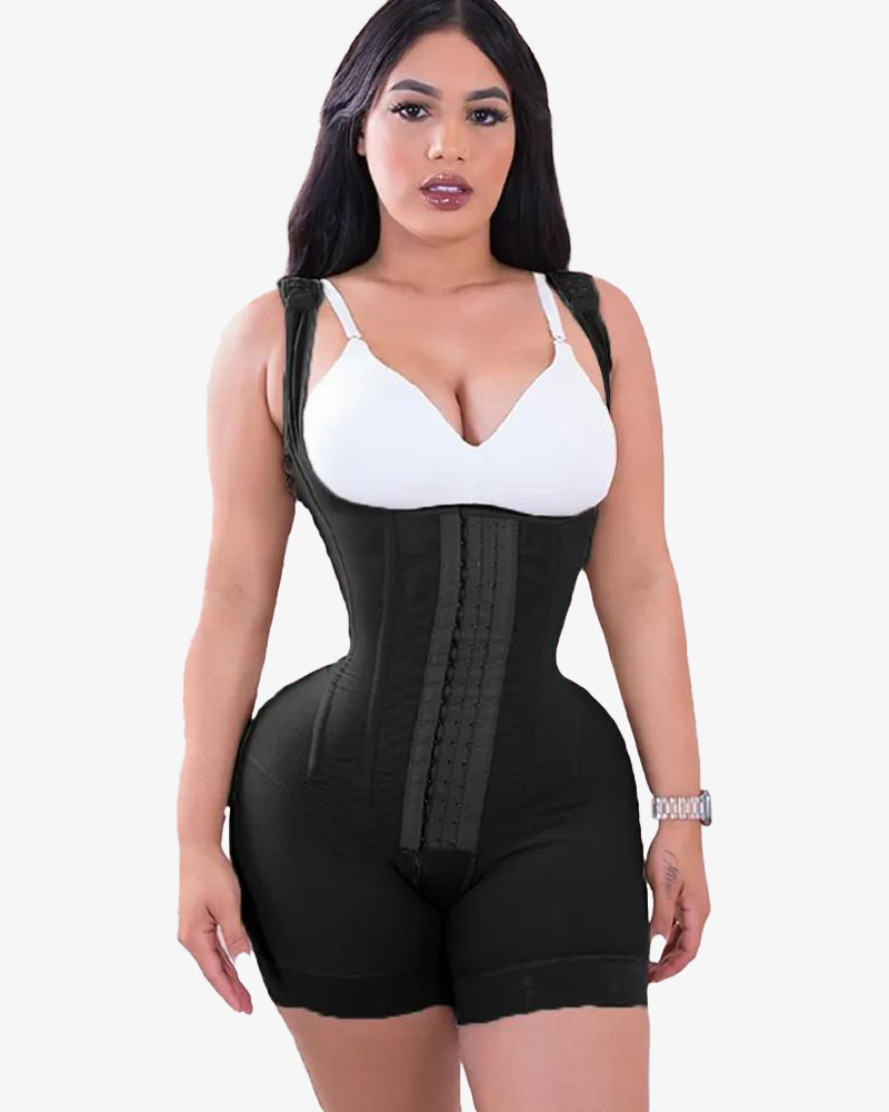 High Double Compression Garment Abdomen Control Hook And Eye Closure Tummy Control Adjustable Bodysuit