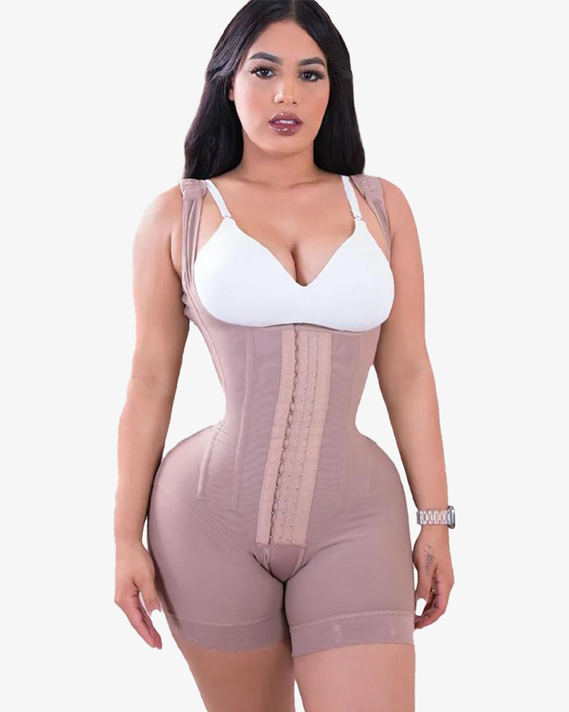 High Double Compression Garment Abdomen Control Hook And Eye Closure Tummy Control Adjustable Bodysuit
