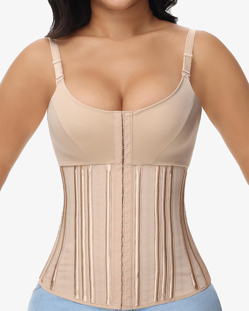 Waist Trainer for Women Workout Waist Cincher Tummy Control Steel Hourglass Shapewear Vest with Bra