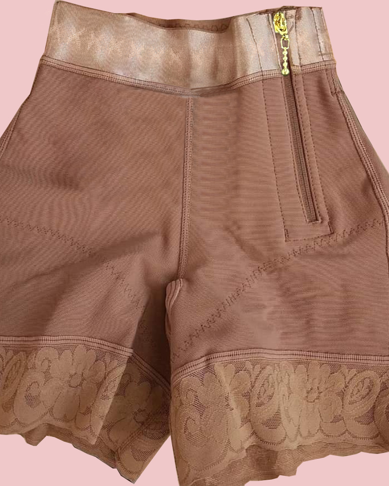 High Waist Side Zipper Butter Lifter Faja Shorts