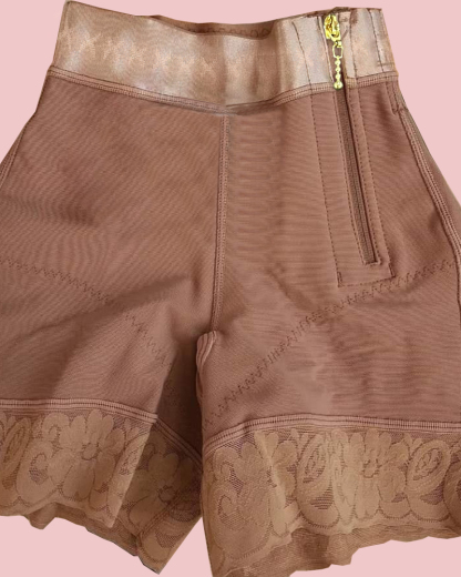 High Waist Side Zipper Butter Lifter Faja Shorts