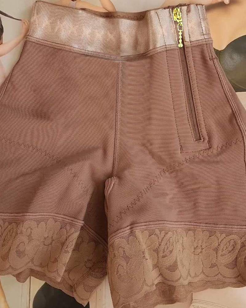High Waist Side Zipper Butter Lifter Faja Shorts
