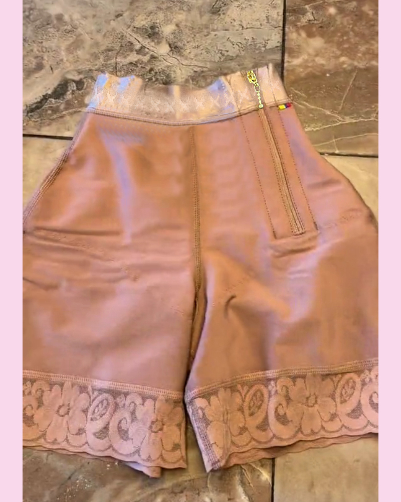 High Waist Side Zipper Butter Lifter Faja Shorts
