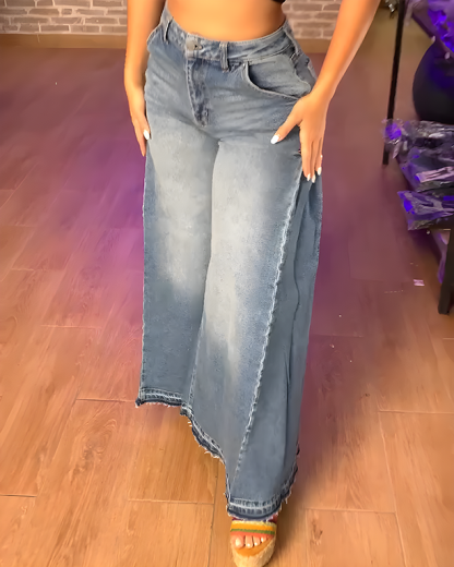 Women's Slim-Fit Loose Wide-Leg Jeans