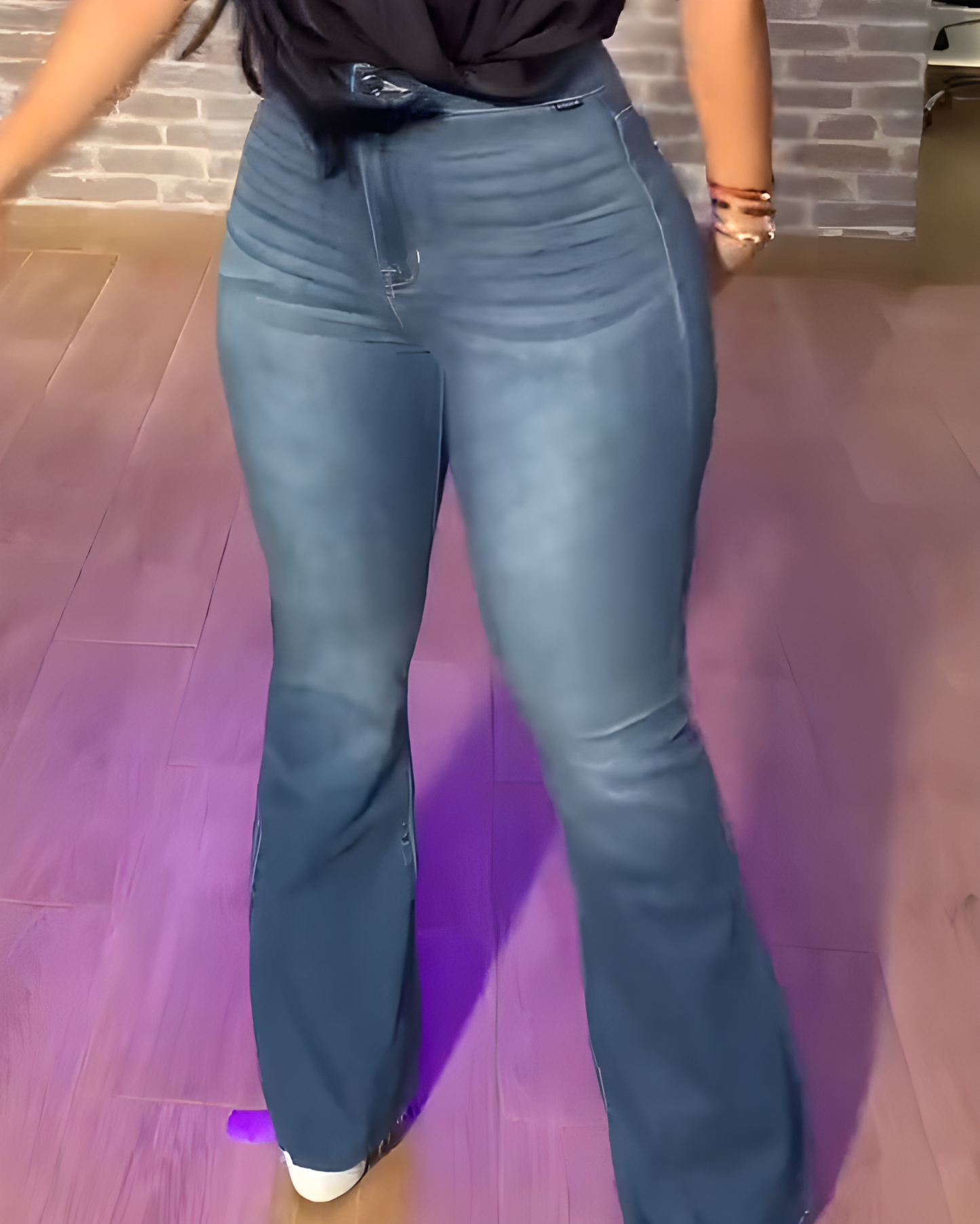 Women's Fashion High Waist Skinny Denim Flared Pants