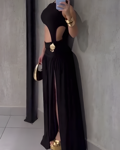 Sexy Sleeveless Backless Slit Dress