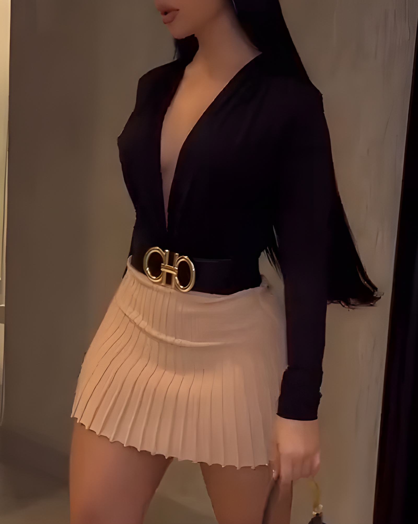 Women's Fashion Long-Sleeved Bodysuit & Skirt 2-Piece Set