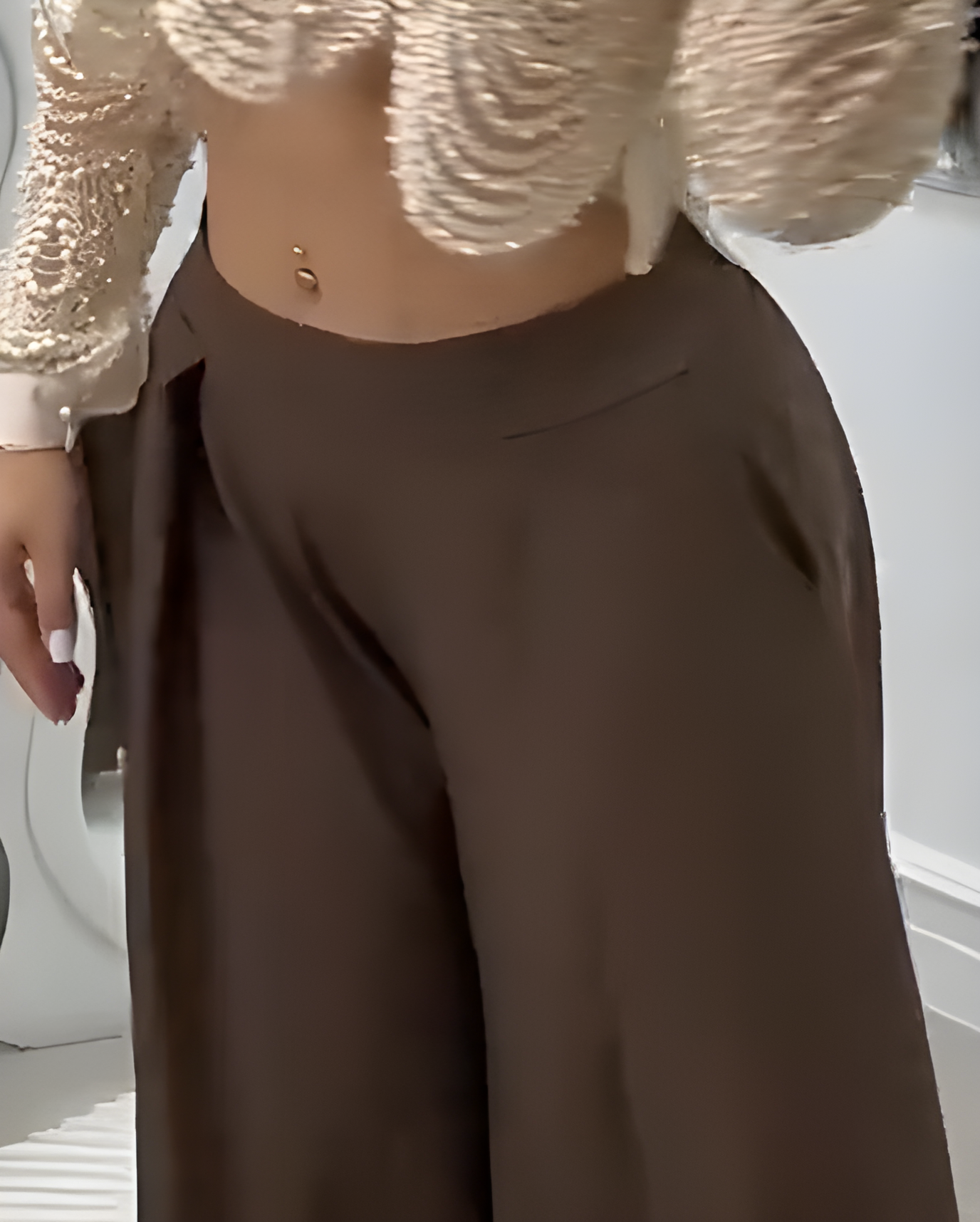 Women's Slim-Fit Wide-Leg Casual Pants