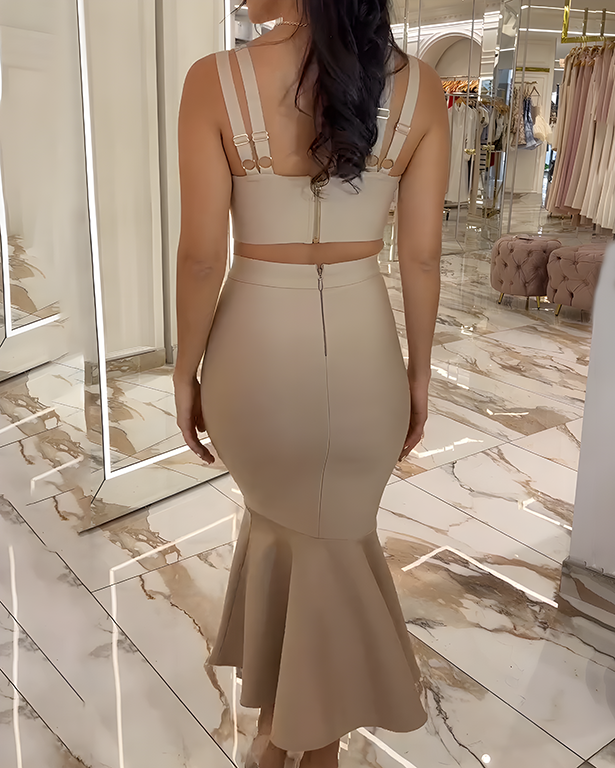 Fashion Slim Fishtail Skirt 2-Piece Set