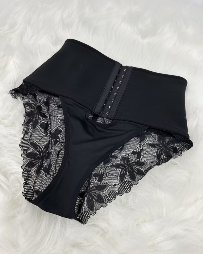 Front Closure Shapewear With Lace Trimmed Tummy Control Butt Lifter Faja Panties (Pre-Sale)