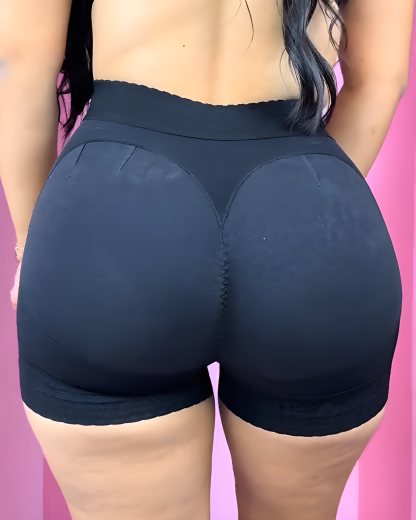 High-Waisted Hip-Lifting Shorts with Lace Trim