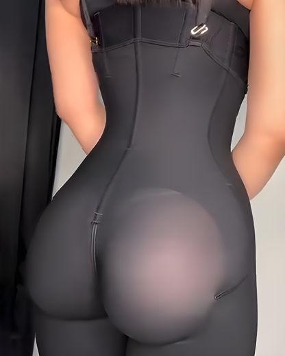 Front Zipper Tummy Control Mid-Length Body Shaper