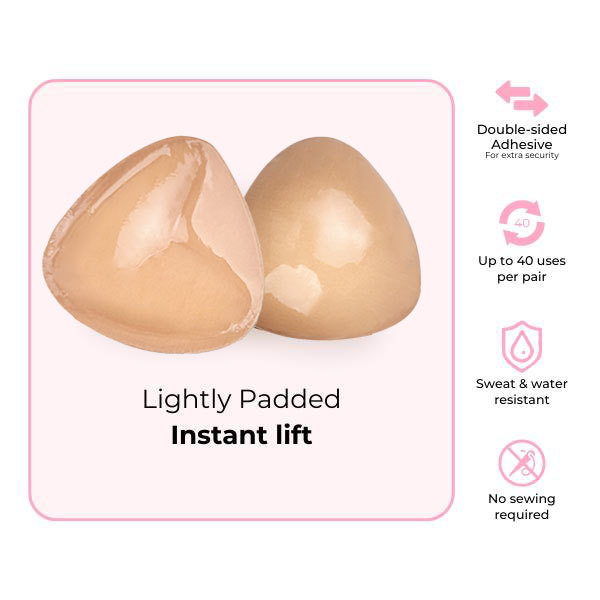 Invisible Lift - Patented Sticky Fashion Bra Inserts Prevents Nipple Slips No Sewing Required Low Cut Tops Womenswear