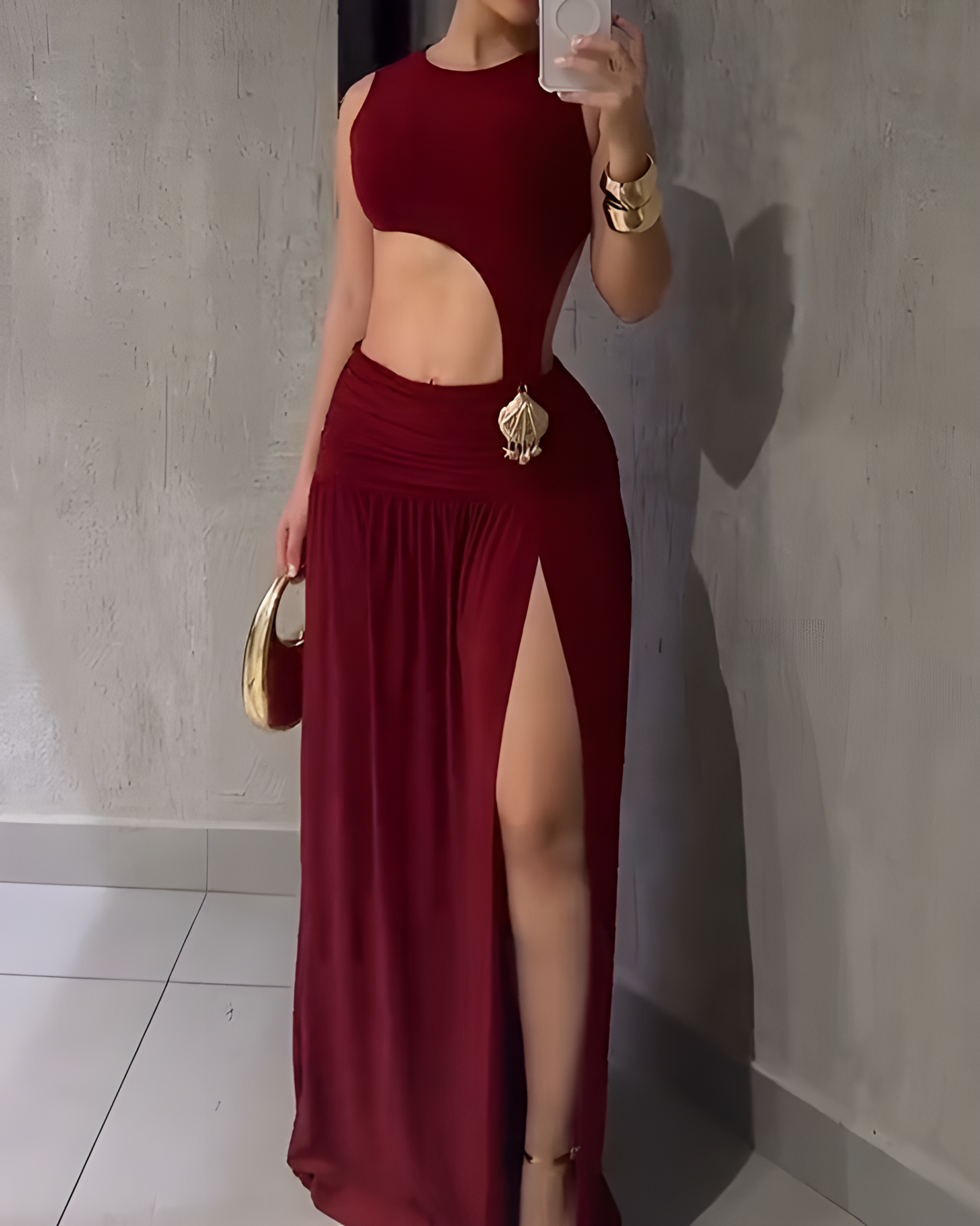 Sexy Sleeveless Backless Slit Dress