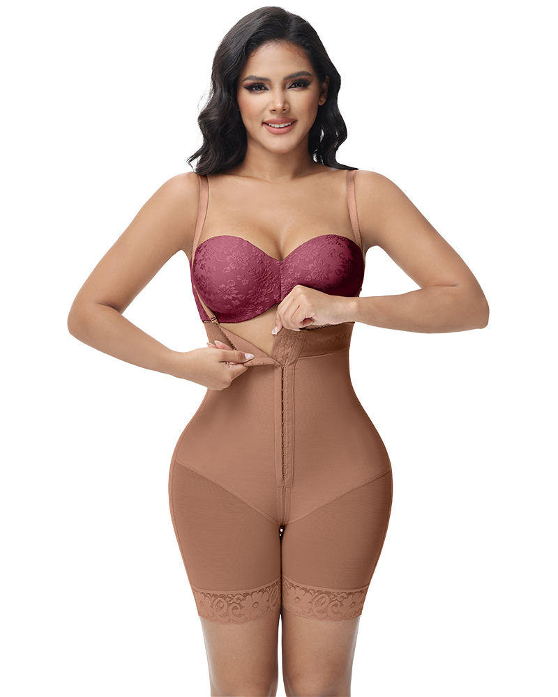 Tummy Control Butt Lifter Thigh Slimmer Shapewear Plus Size Faja Crotch with Zipper
