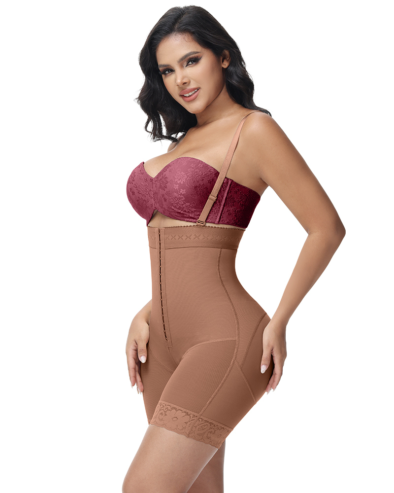 Tummy Control Butt Lifter Thigh Slimmer Shapewear Plus Size Faja Crotch with Zipper