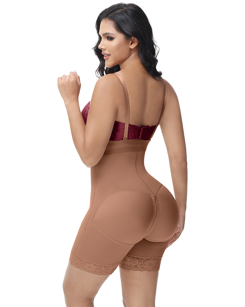 Tummy Control Butt Lifter Thigh Slimmer Shapewear Plus Size Faja Crotch with Zipper