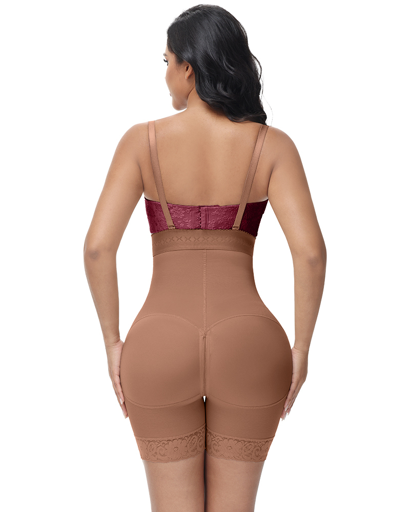 Tummy Control Butt Lifter Thigh Slimmer Shapewear Plus Size Faja Crotch with Zipper