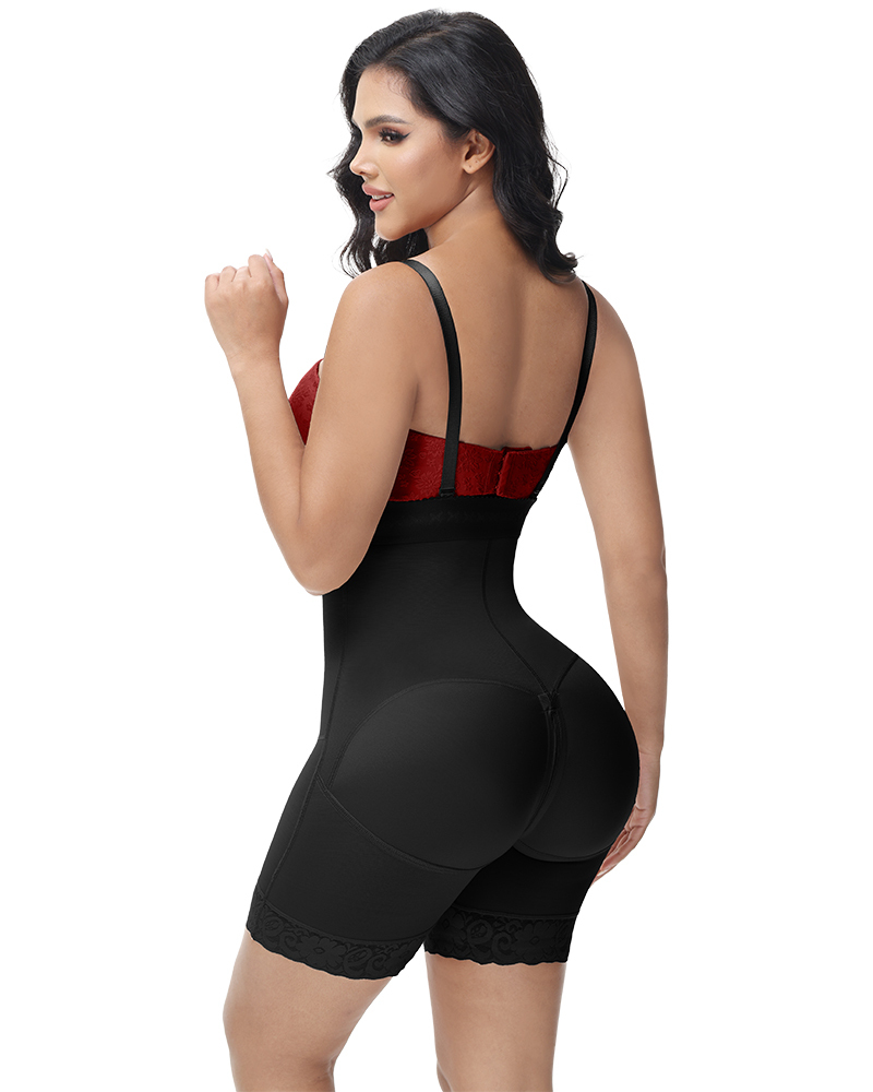 Tummy Control Butt Lifter Thigh Slimmer Shapewear Plus Size Faja Crotch with Zipper