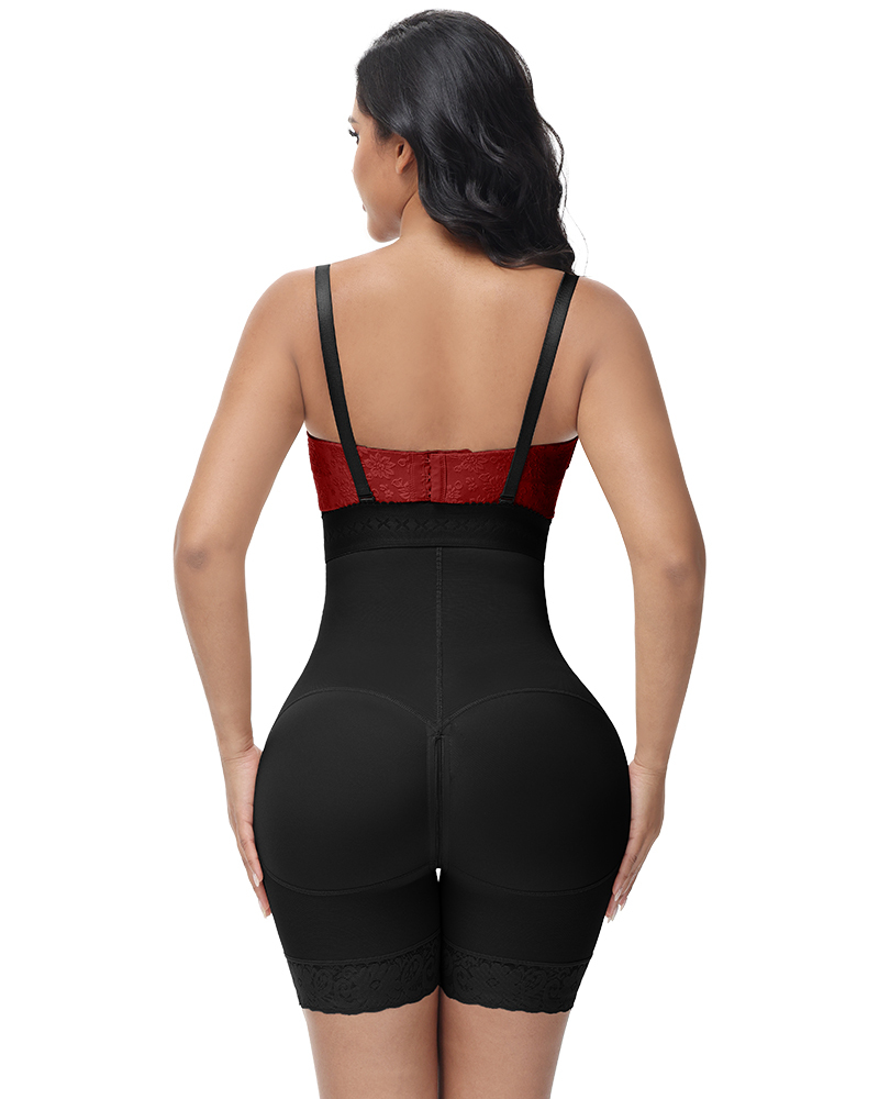 Tummy Control Butt Lifter Thigh Slimmer Shapewear Plus Size Faja Crotch with Zipper