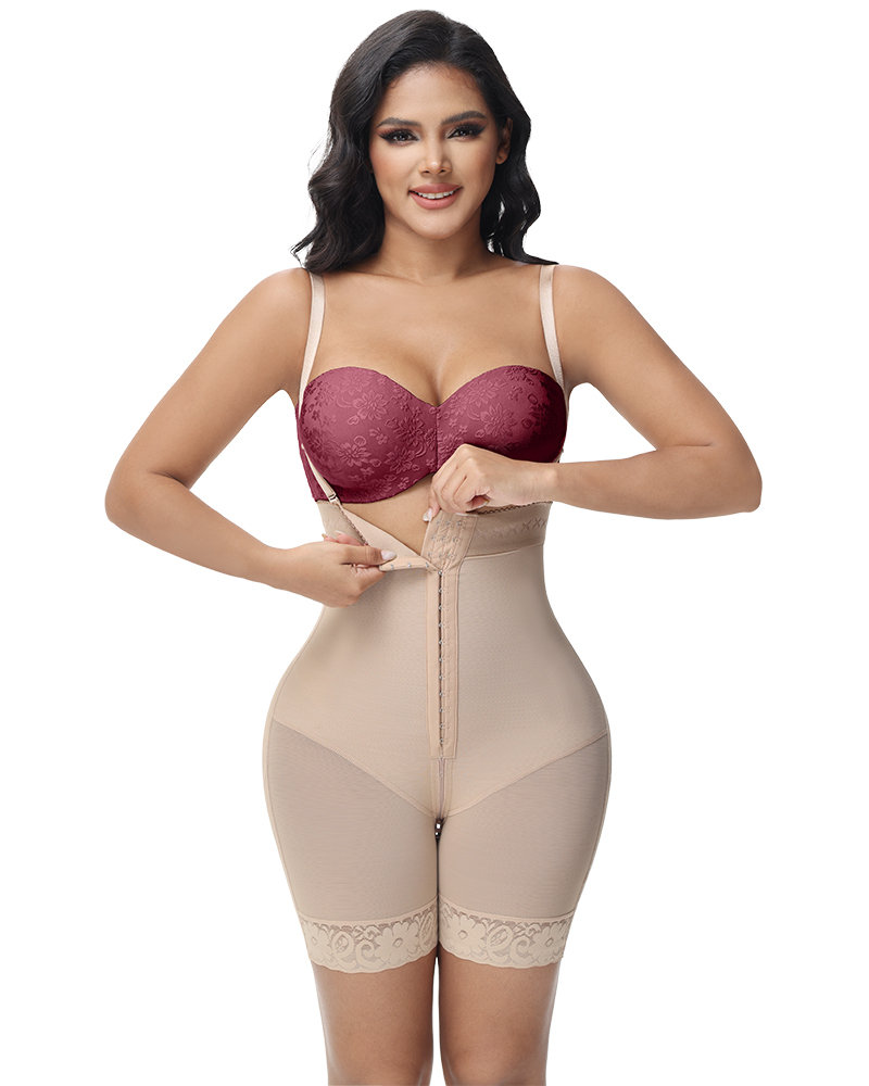 Tummy Control Butt Lifter Thigh Slimmer Shapewear Plus Size Faja Crotch with Zipper